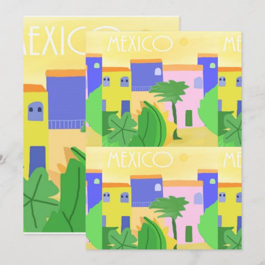 Mexico schilderkunst kaart (Voorkant / Achterkant)