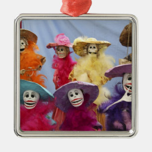 Mexico. Skelet Catrinas, beroemde figuren Metalen Ornament