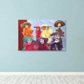 Mexico. Skeletale Catrina's, vierende figuren Canvas Afdruk (Insitu (Houten vloer))