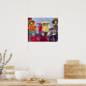 Mexico. Skeletale Catrina's, vierende figuren Poster (Keuken)
