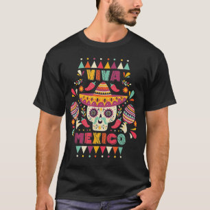 Mexico Skull Gift Idea Colorful Cinco de Mayo T-shirt