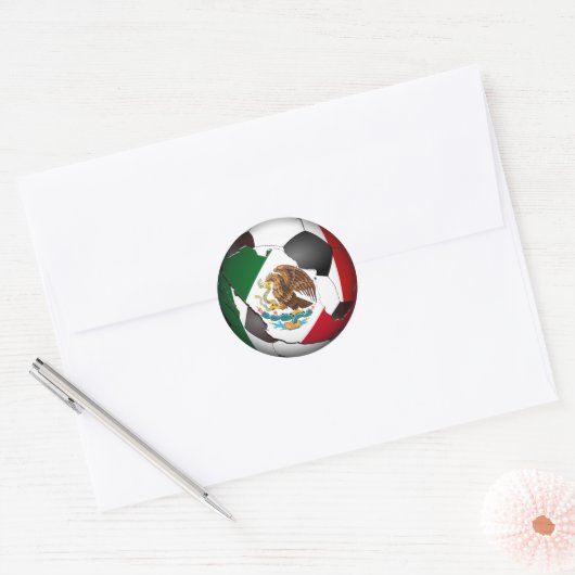 Mexico Soccer Ball Sports Ronde Sticker (Envelop)