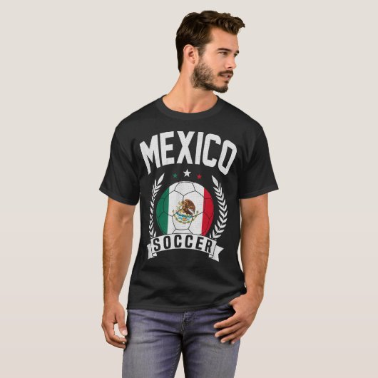 Mexico Soccer Support Team Jersey Mexican Flag T-S T-shirt (Voorkant volledig)