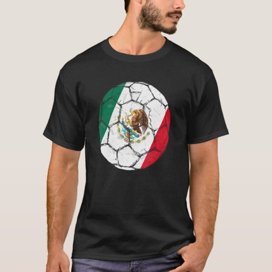 Mexico Soccer Team Apparel 2022 Mexican Ball Flag T-shirt (Voorkant)