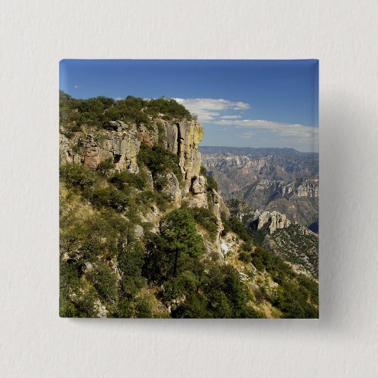 Mexico, staat Chihuahua, Copper Canyon. DIT Vierkante Button 5,1 Cm (Voorkant)