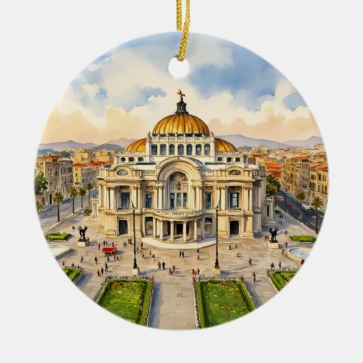Mexico-Stad Aquarel Ornament (Voorkant)