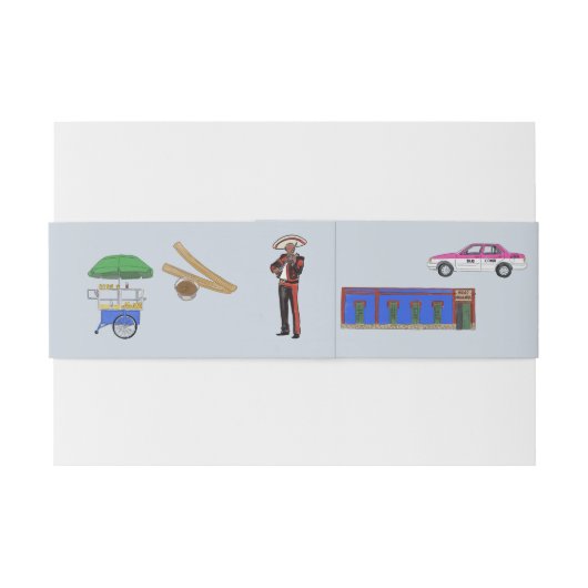 Mexico-Stad Aquarel Uitnodigingen Wikkel (Achterkant Voorbeeld)