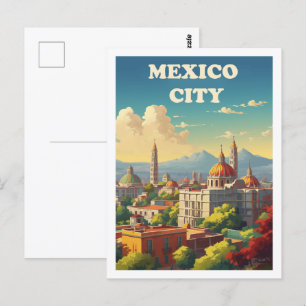 Mexico-Stad Beroemde Reisplaats Briefkaart