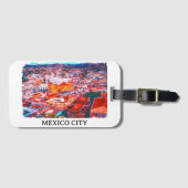 Mexico Stad CDMX Schilderij Panorama Uitzicht Bagagelabel (Voorkant (horizontaal))