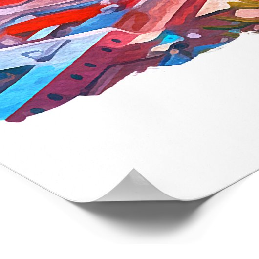 Mexico Stad CDMX Schilderij Panorama Uitzicht Poster (Hoek)