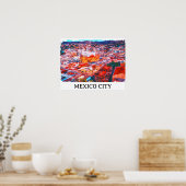Mexico Stad CDMX Schilderij Panorama Uitzicht Poster (Keuken)