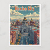 Mexico-Stad Mexico Artistieke Reis Illustratie Briefkaart (Voorkant)