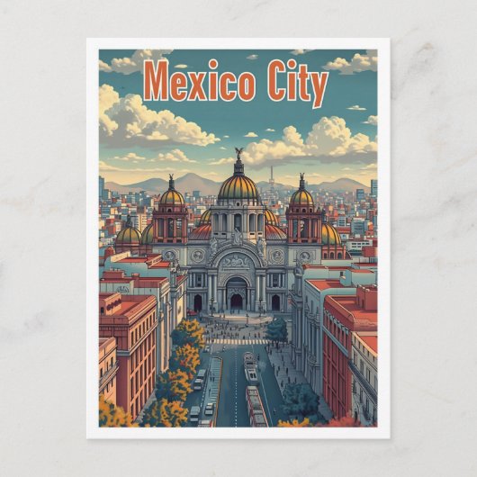 Mexico-Stad Mexico Artistieke Reis Illustratie Briefkaart (Voorkant)