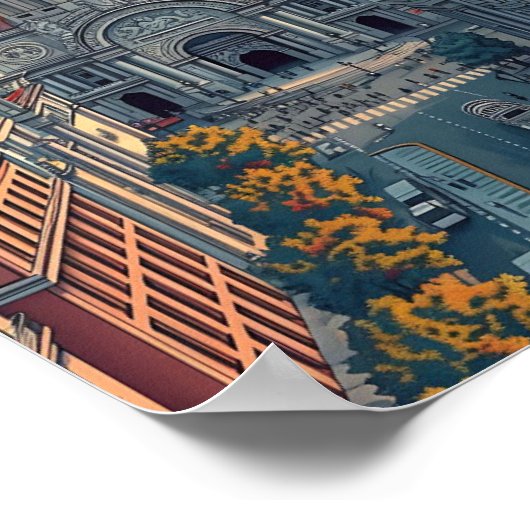 Mexico-Stad Mexico Artistieke Reis Illustratie Poster (Hoek)