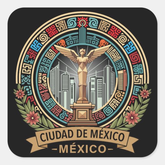 Mexico-Stad Mexico Centraal-Amerika Vierkante Sticker (Voorkant)