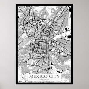 Mexico-Stad Mexico Kaart Poster