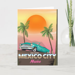 Mexico-stad, mexico-vakantie-poster feestdagen kaart