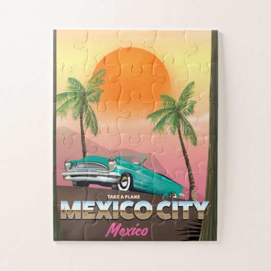 Mexico-stad, mexico-vakantie-poster legpuzzel (Verticaal)