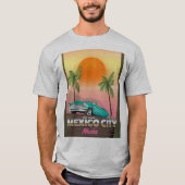 Mexico-stad, mexico-vakantie-poster t-shirt (Voorkant)