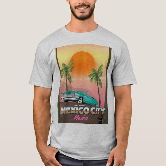 Mexico-stad, mexico-vakantie-poster t-shirt (Voorkant)