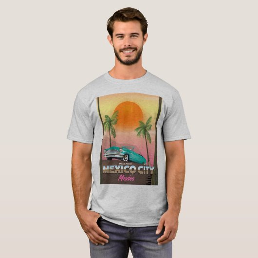Mexico-stad, mexico-vakantie-poster t-shirt (Voorkant volledig)