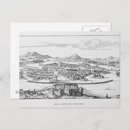 Mexico-stad onder de veroveraar briefkaart (Voorkant / Achterkant)