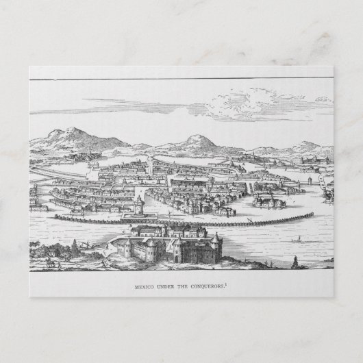 Mexico-stad onder de veroveraar briefkaart (Voorkant)