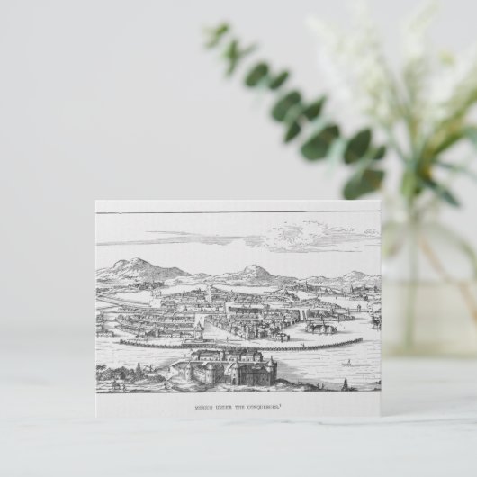 Mexico-stad onder de veroveraar briefkaart (Staand voorkant)