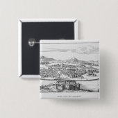 Mexico-stad onder de veroveraar vierkante button 5,1 cm (Voorkant /achterkant)