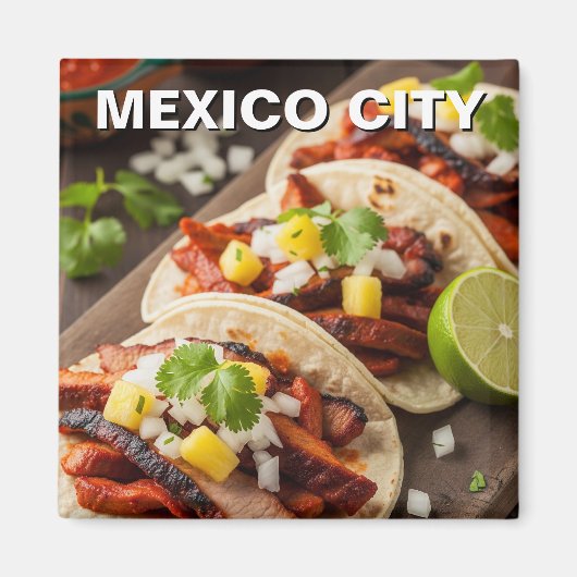 Mexico-Stad Tacos al pastor Magneet (Voorkant)