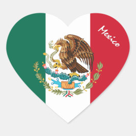 Mexico Sticker, Hart, Patriotische Mexicaanse Vlag Hart Sticker