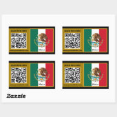 Mexico Stickers, Moderne QR-code, Mexicaanse vlag Rechthoekige Sticker (Vel)