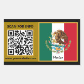 Mexico Stickers, Moderne QR-code, Mexicaanse vlag Rechthoekige Sticker (Voorkant)