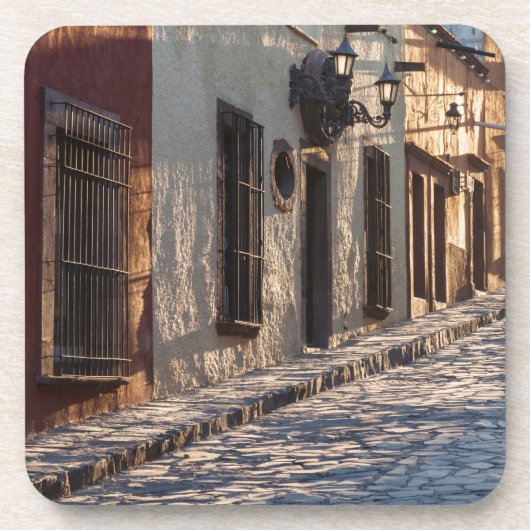 Mexico Straat met kasseien Bier Onderzetter (Voorkant)