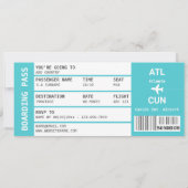 Mexico strand vliegtuig boarding pass weekend kaart (Achterkant)