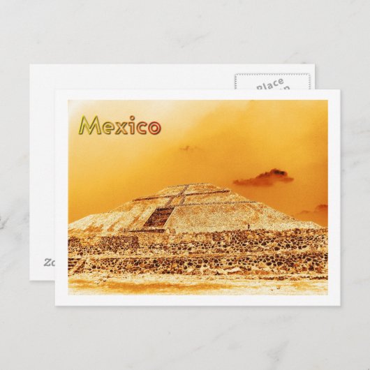 Mexico Sun Pyramid Briefkaart (Voorkant / Achterkant)