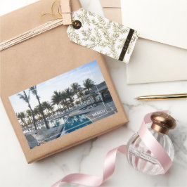 Mexico Sunrise aan het zwembad Rechthoekige Sticker