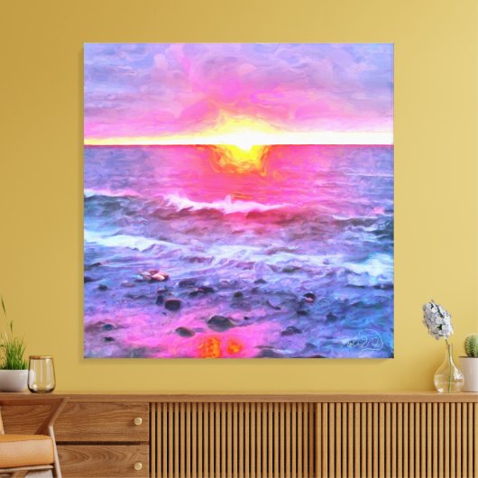 Mexico Sunset 0909 Art Canvas Afdruk (Insitu (Woonkamer))