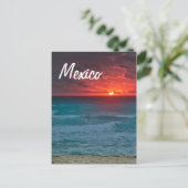 Mexico Sunset Beach Oceanfront Waves Briefkaart (Staand voorkant)