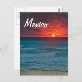 Mexico Sunset Beach Oceanfront Waves Briefkaart (Voorkant / Achterkant)