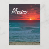 Mexico Sunset Beach Oceanfront Waves Briefkaart (Voorkant)