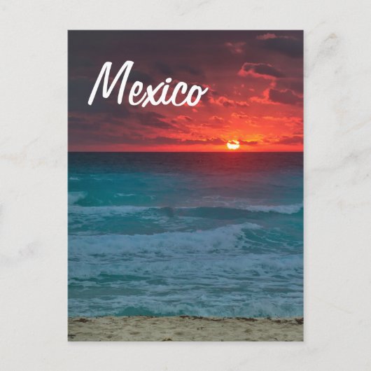 Mexico Sunset Beach Oceanfront Waves Briefkaart (Voorkant)