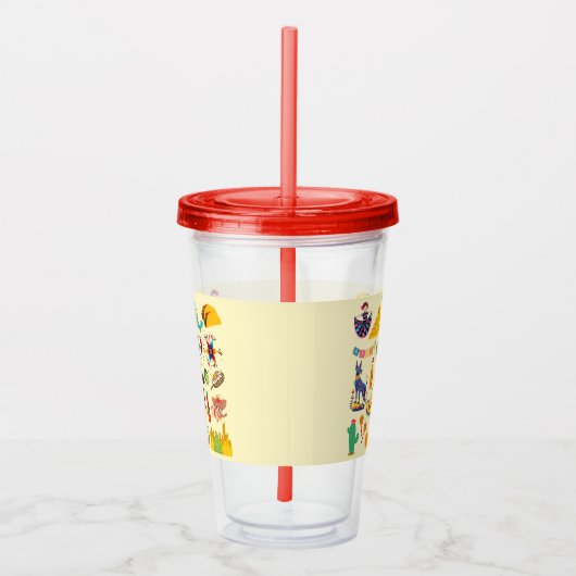 Mexico Symbolen Acryl Drinkbeker (Rechts)