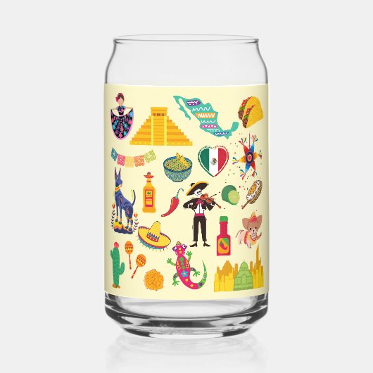 Mexico Symbolen Blikvorm Glas (Achterkant)