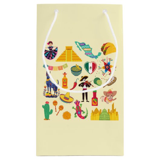 Mexico Symbolen Klein Cadeauzakje (Achterkant)