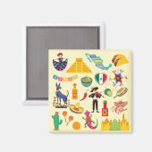 Mexico Symbolen Magneet (Voorkant / Achterkant)