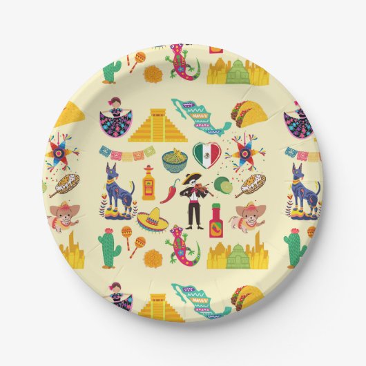 Mexico Symbolen Papieren Bordje (Voorkant)