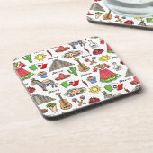 Mexico | Symbolen Patroon Bier Onderzetter (Linkerzijde)