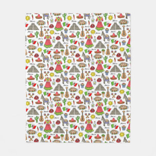 Mexico   Symbolen Patroon Fleece Deken