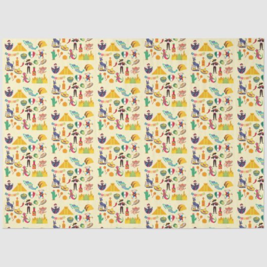 Mexico Symbolen Tissuepapier (Voorkant)